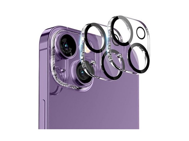 [아이폰 카메라 보호 케이스] 착용하면 멋진 구스페리 빛번짐 차단 블랙써클 풀커버 휴대폰 카메라 강화유리 보호필름 2매