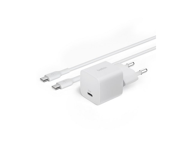 [아이폰 25w 충전기] 핫 아이템 벨킨 부스트업 25W USBC타입 PD 3.1 PPS 초소형 고속충전기 + USB C to C 케이블 세트 WCA012kr1MWH-B6